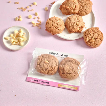 White Chocolate Chip & Macadamia Lactation Cookies | Milky Goodness